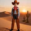 Western-Cowboy-Kostüm für Kinder Halloween-Cowboy-Outfit-Set für Party-Auftritte und Cosplay
