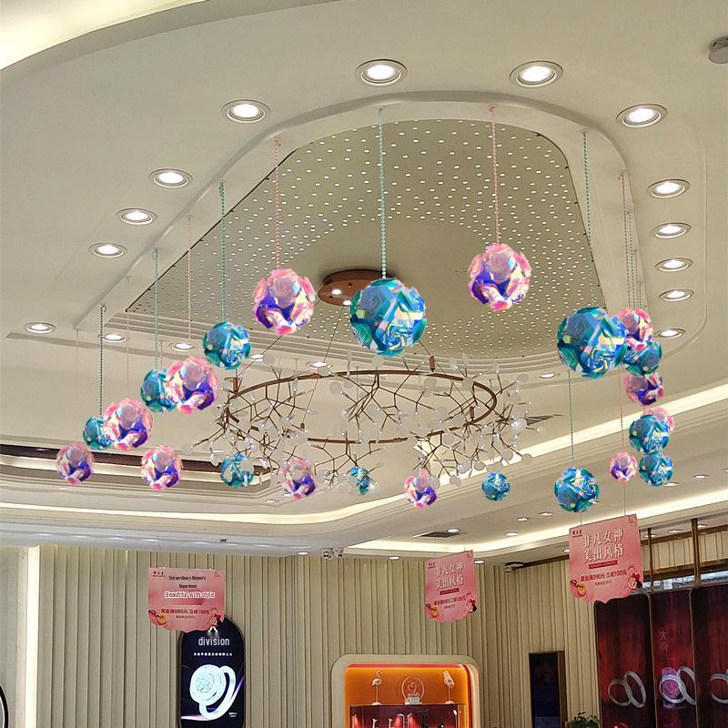 Rose Hanging Ball Christmas Decorations for Mall Ceilings