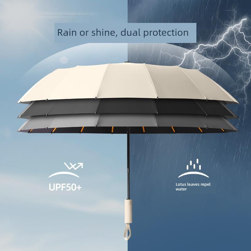 Parapluie Automatique Résistant aux Tempêtes à 192 Côtes, Agrandi, Épaissi, Renforcé, Pliable, Parapluie Extra-Large pour Hommes, Double Usage pour le Soleil et la Pluie