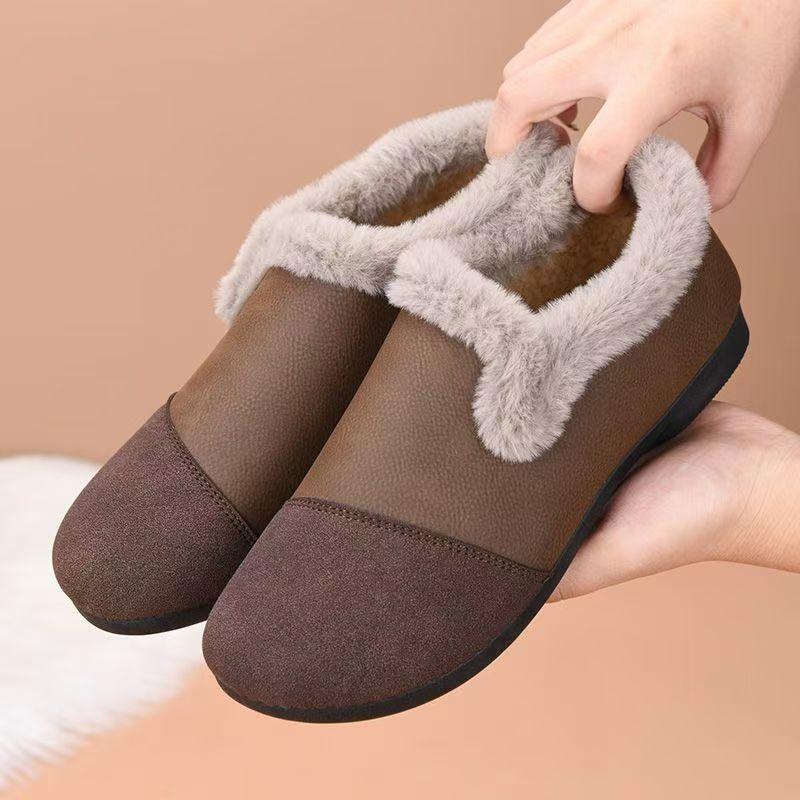 Winter Samt Ein Fuß Warm Lässige Schuhe, Vielseitige Warme Schuhe, Weich Besohlte Rutschfeste Baumwollschuhe