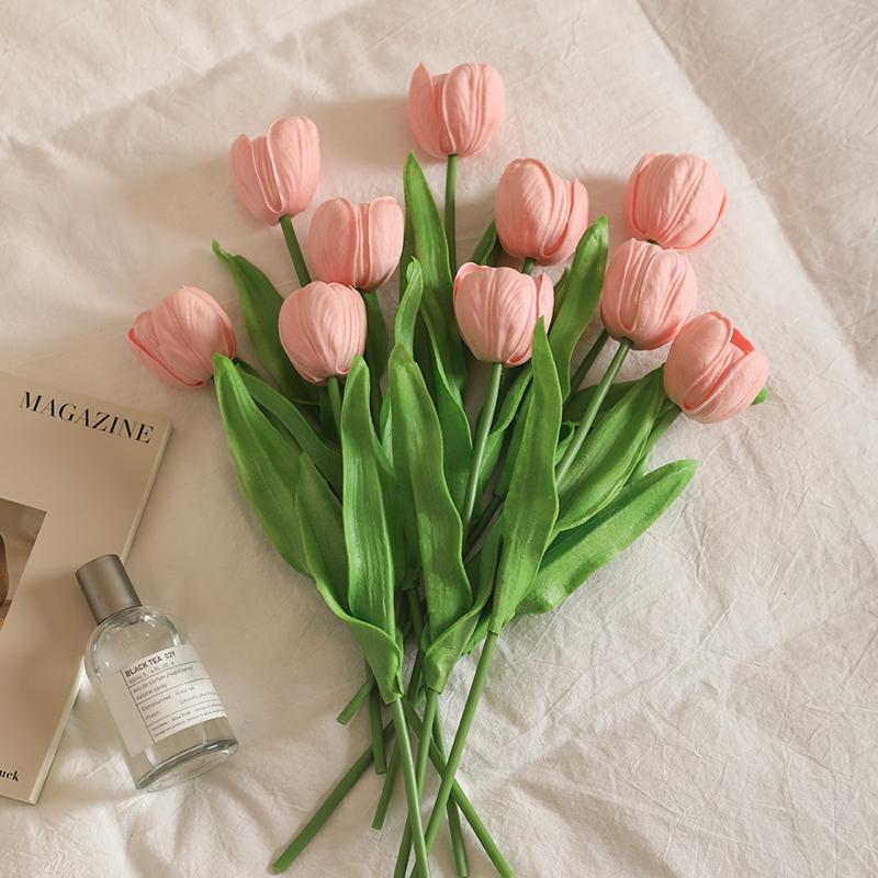 5/10Pcs Tulip Artificial Flowers Bouquet 33cm Fake Flowers for Home Room Decor Garden Wedding Decoration Vase Flower Arrangement