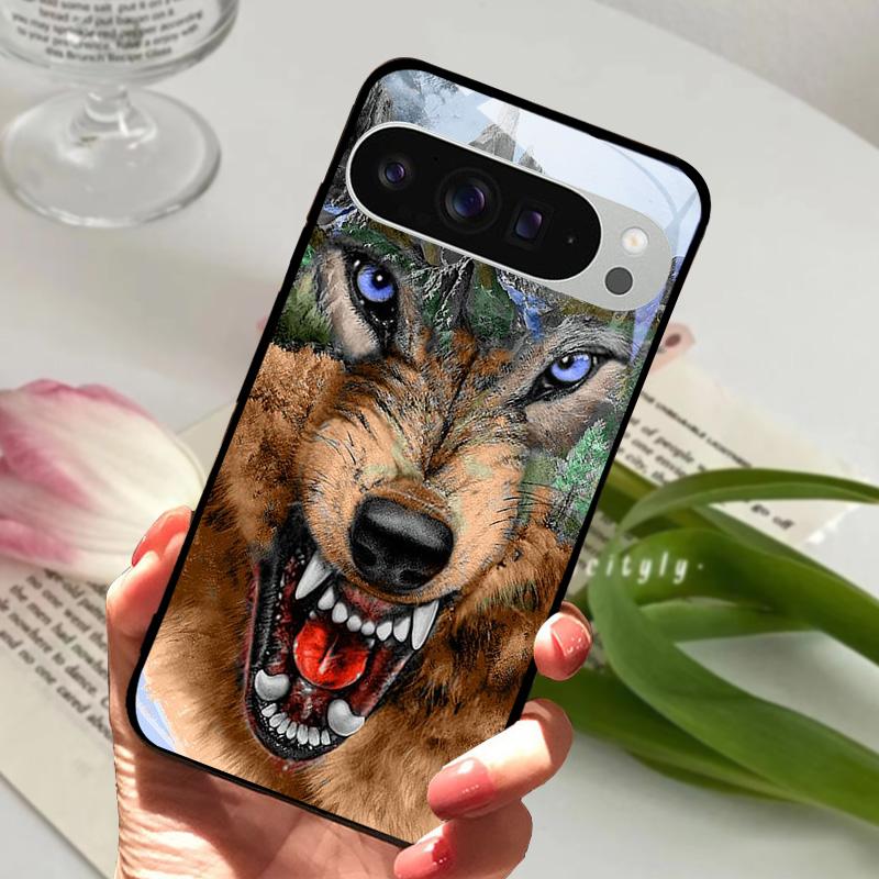 For Google Pixel 9 Pro XL Case Pixel9 Cute Animal Tempered Glass Phone Cover For GOOGLE PIXEL 9A Glass Protective Fundas Cases