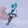 14CM Anime Sitting Hatsune Miku Figures kawaii Long Hair Sakura Action Toys Girls PVC Figure Model Toys Hatsune Miku Girl