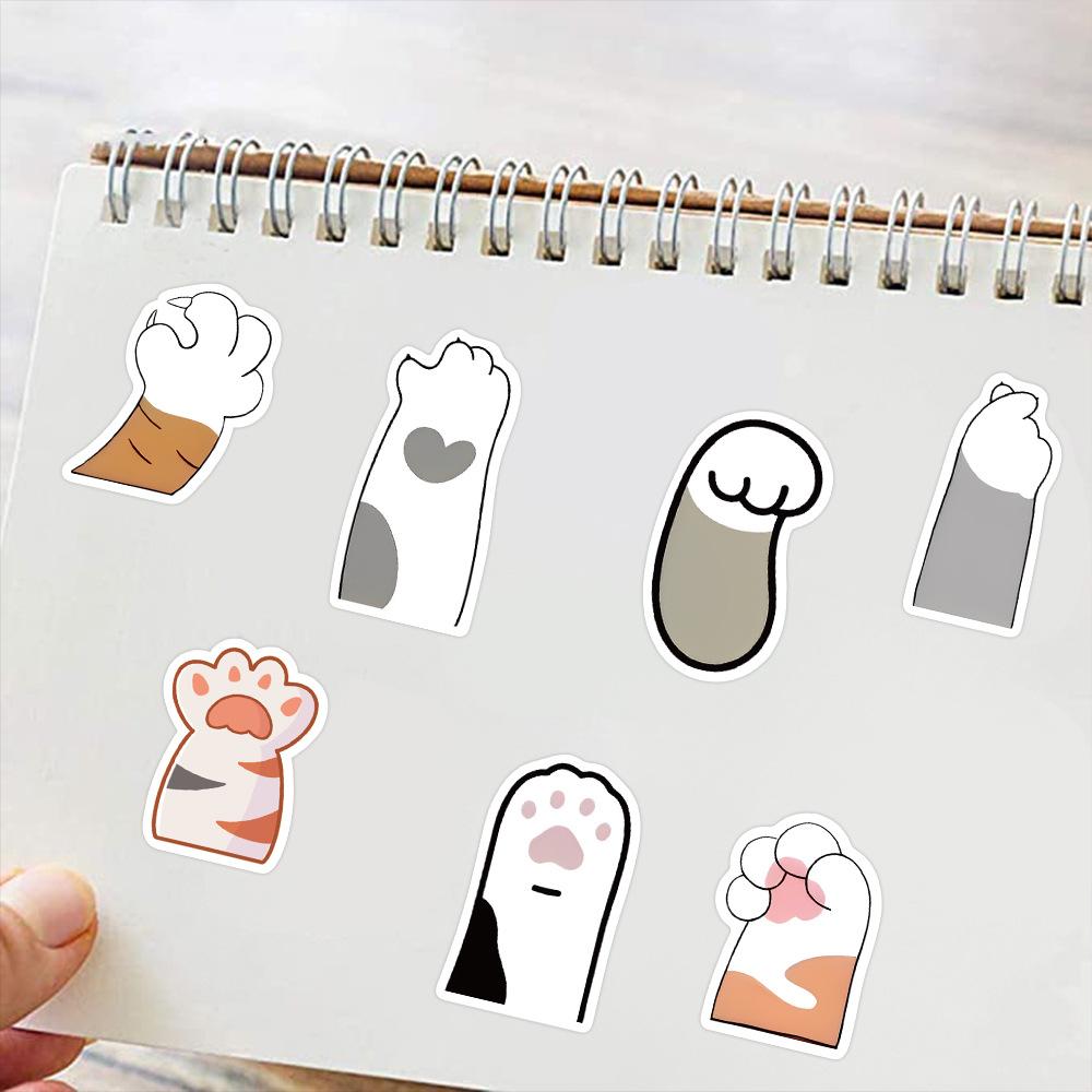 61pcs Cat Paw Stickers, Cute Paw Print Stickers Funny Funimost Vinyl Waterproof Stickers for Water Bottle Laptop