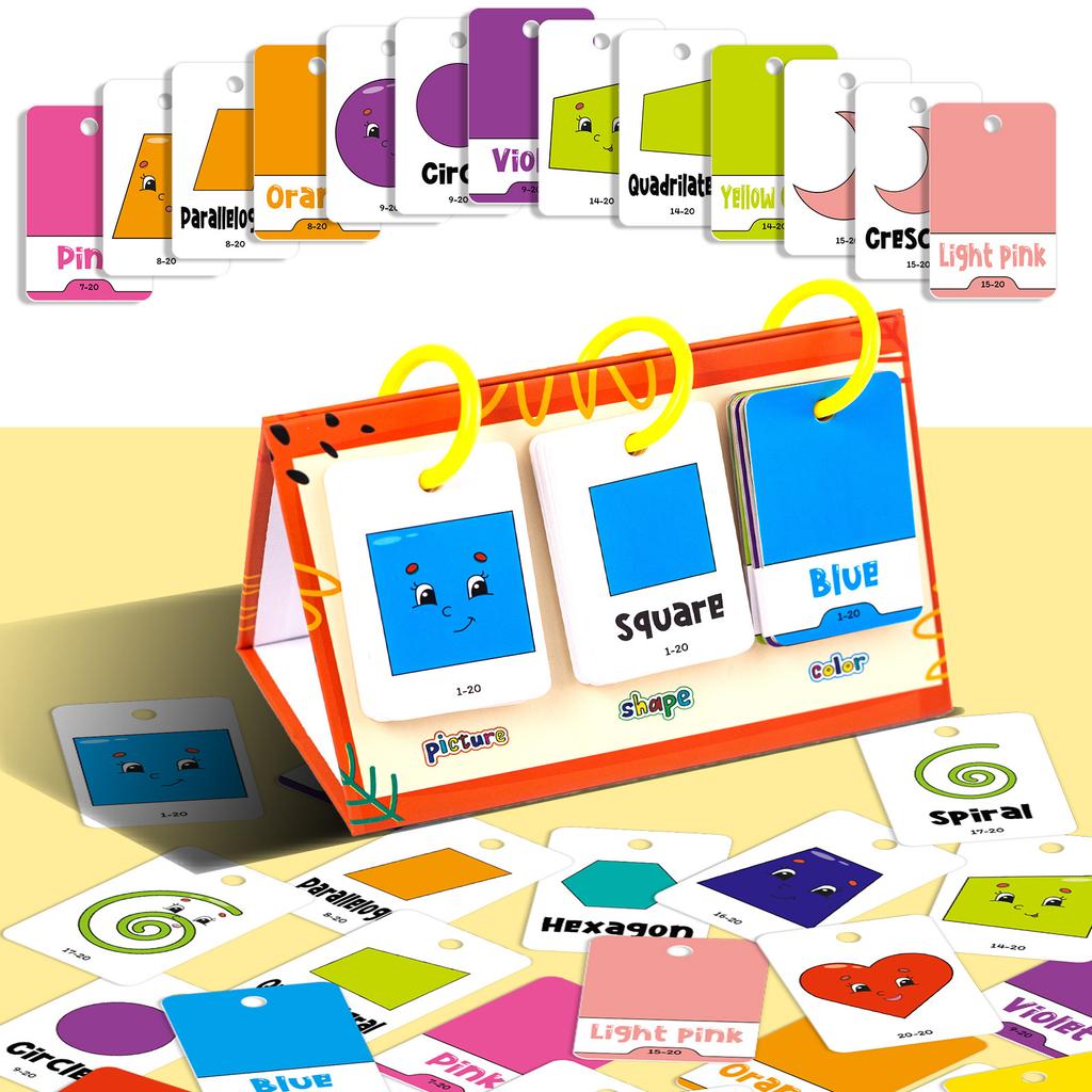 Big Sale 60 Shape Color Desktop Education Cards Color Shape Arrangement Combination Educational Toys Early Education