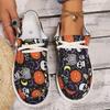 2024 Halloween Nové Dámské Módní Potištěné Boty Plochá Podrážka Kulatá Špička Dámské Jednoduché Boty Ležérní Pohodlné Dámské Boty