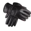 Men's Fleece-Lined Leather Touch Screen Cycling Gloves