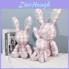 Cute Grid Rabbit Plush Toy Decorative Doll For Bedroom Wholesale Bunny Doll For Living Room