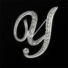 Minimalist Rhinestone Alphabet Brooch: Elegant Geometric Pin for Sweaters or Coats