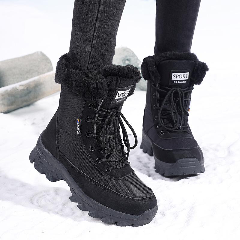 Women's Non-slip Fleece-lined Winter Ski Boots for Northern Tourism