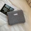 Girl's Whitening Neck Wrap Korean Style Versatile Solid Color Knitted Wool Scarf Labeled Warm Thick