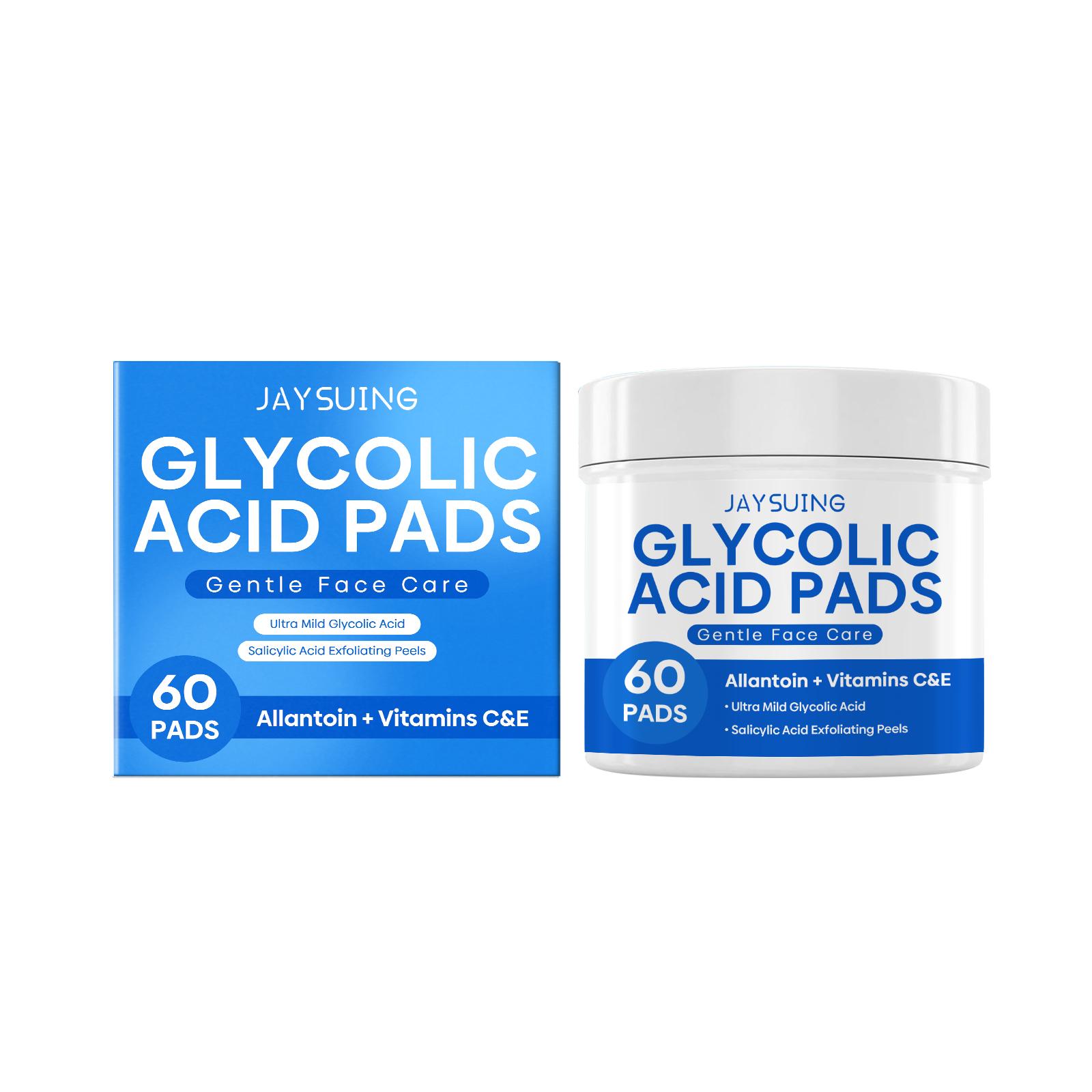 Glycolic Acid Exfoliating Pads – Gentle Peeling & Cleansing Facial Toner for Clogged Pores & Bumps 60pcs