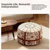 PU Leather Ottoman Pouf Fillable Design Round Pouf Cover New Floor Seat Cushion  Home Use