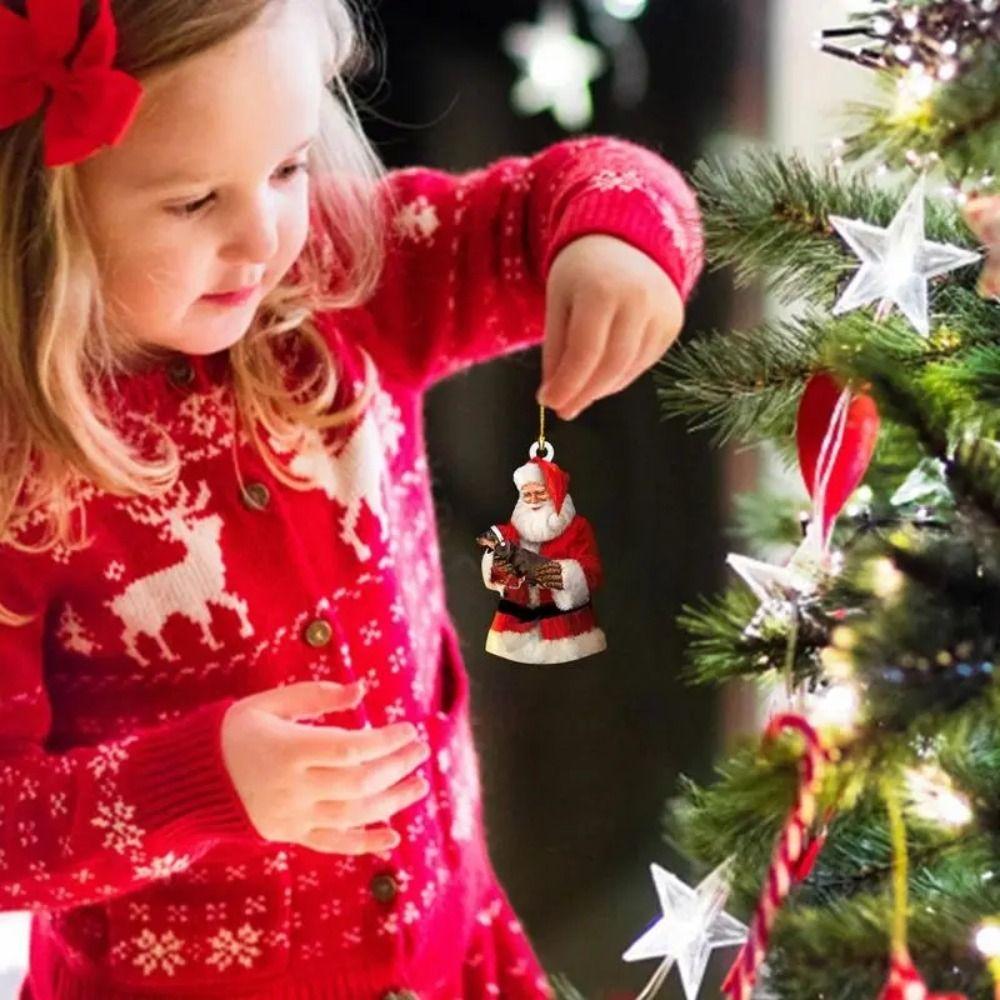 Acrylic Christmas Dachshund Pendant Craft Hanging Ornaments Christmas Dachshund Ornaments  Car