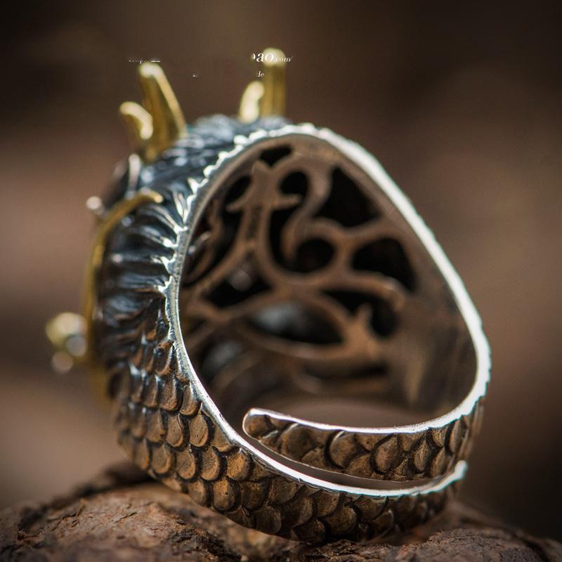 Faucet Shape Open Ring Men, Domineering Personality Retro Index Finger Ring Accessories Gift