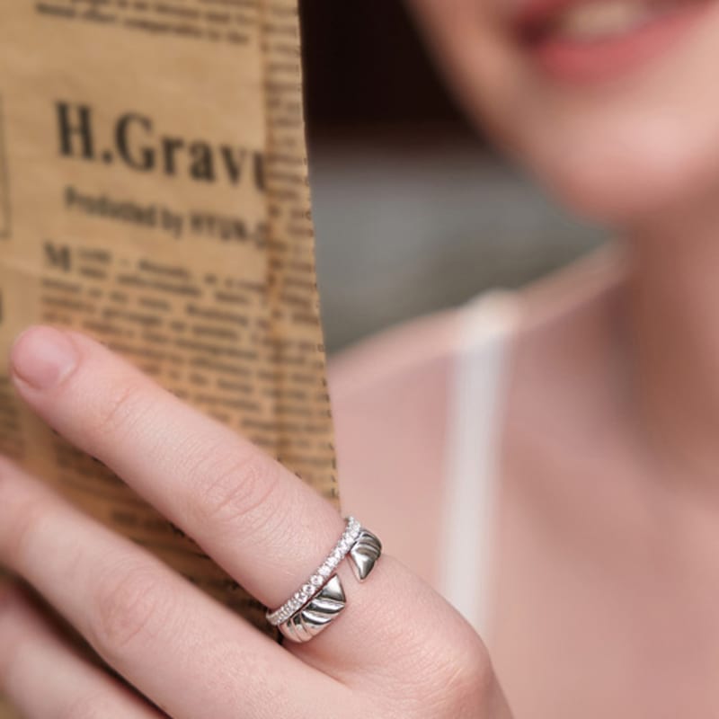 ANIA HAIE Pave Setting 925 Silver Ring R057-01H