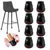 8PCS Round Chair Leg Floor Protectors Foot Cover Diagonal Silicone Furniture Black Table Feet for Hardwood Table Protect Floor