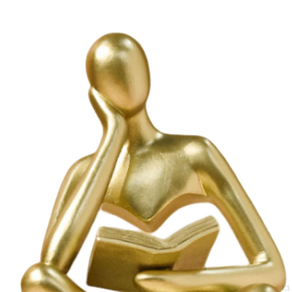 Abstraktní socha čtenáře Dekorativní figurka Socha Myslitele Ozdoba z pryskyřice Moderní