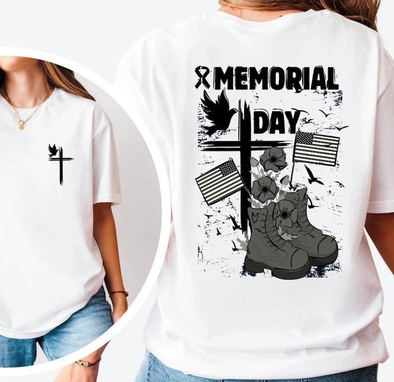 Memorial Day T-Shirt, Remember and Honor, American Soldiers Tee 3XL