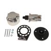 7 Pin Flat Trailer Plug Socket Set Electrical Adapter with Mounting Bracket for Boat Truck Caravan Lights