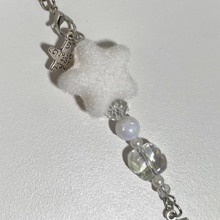 Unique Flocking Snowflake Star Phone Charm Winter Phone Jewelry Fashion Phone Ornament for Trendy Women Seeking Winter