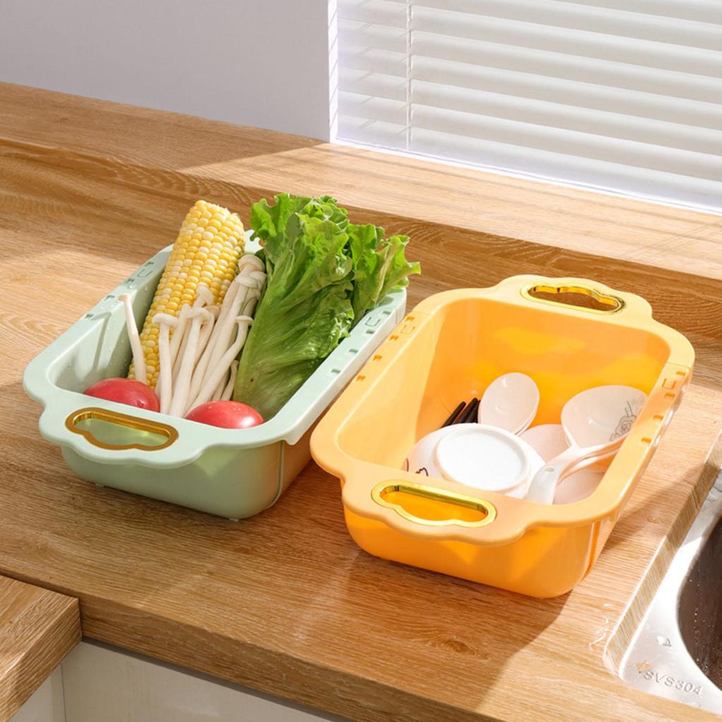 Adjustable Kitchen Sink Colander with Easy-Grip Handle