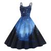 Women's Fashion Casual Christmas Print Sexy Off-the-shoulder Punk Retro Dress