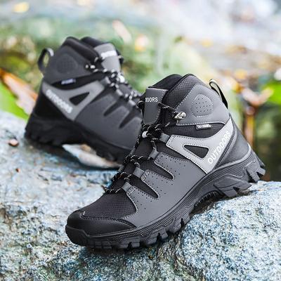 New Autumn High-top Outdoor Shoes, Non-slip and Wear-resistant Hiking Shoes, Platform-soled Leisure Travel Men's Shoes