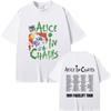 Rock Band Alice in Chains Face Lift Tour 1991 T-Shirt Unisex Damen Punk Lässig Oversized T-Shirt Tops Herren Mode Reine Baumwolle T-Shirts