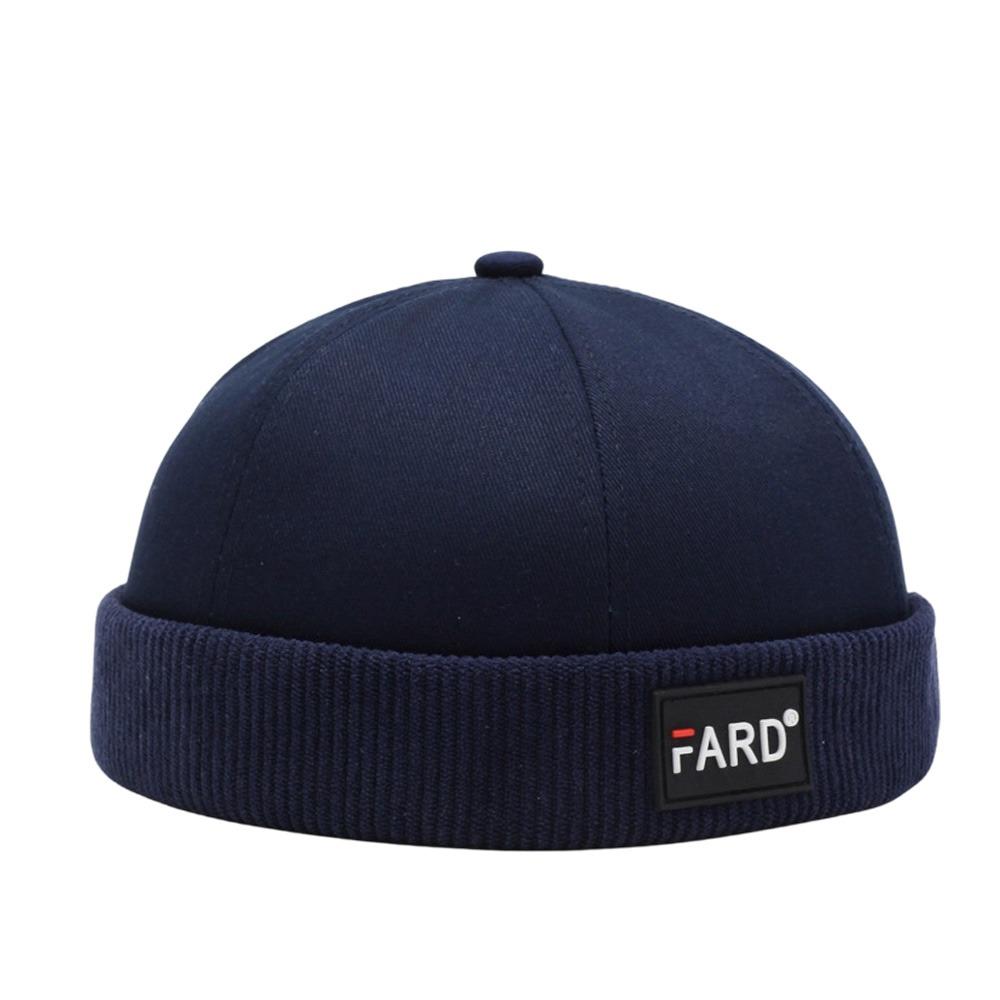 Cotton Beanie Street Hat Hip Hop Skullcap Fashion Melon Beanie Cap Outdoor темно-синий