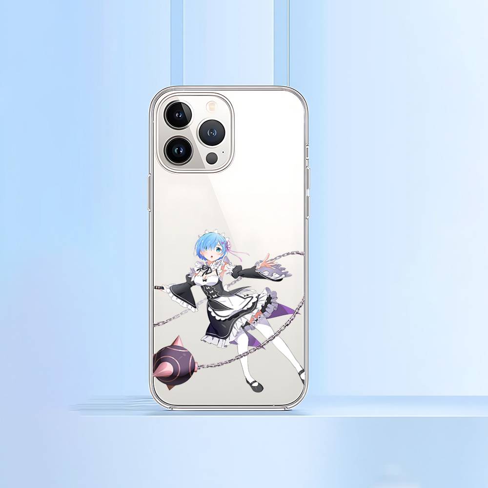 R-Re Zero Rem Phone Case For IPhone 17 16 15 12 11 Pro Max 14 Plus 13 Mini Clear Cover Soft Funda