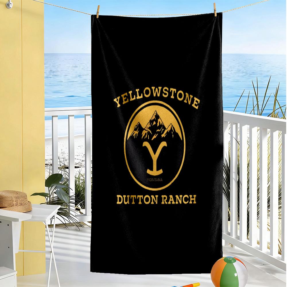 Yellowstone: Western Adventure Durable Beach Towel Comfortable Picnic mat, yoga & fitness, camping blanket Outdoor Accessory Wedding Party Gift