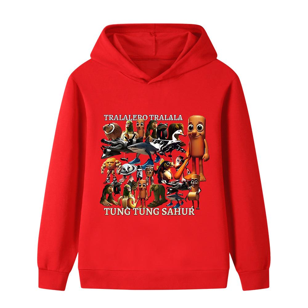 Dziecięca włoska zgnilizna mózgu Zwierzęta Zabawny nadruk Pulowerowa bluza z kapturem Jesień i Zima Moda outdoorowa Ciepła bluza z kapturem dla chłopców i dziewcząt