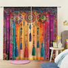 Style Ruffled Pattern Printed Curtains Window Decorations Home Room Curtain Set Of 2 Bohemian Made Polyester Washable