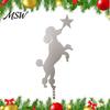 Seasonal Tree Accessory Standing Poodle Christmas Topper, Silver Silhouette Durable Metal Decoration Secure Modern Decor Plug-in Rod Easy Installation