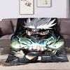 Masked Ninja with Lightning Power Patterned flannel blanket perfect for the bedroom living room, sofa, or a little nap