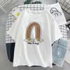 Dinosaur Summer New Cartoon Casual Punk Women T-shirt Short Sleeve Harajuku Vintage Fun Fashion Ins Cute Sweet Loose