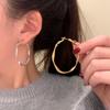 European and American light luxury exaggerated large circle earrings 111 silver needles personalized design sense twisted irregular earrings
