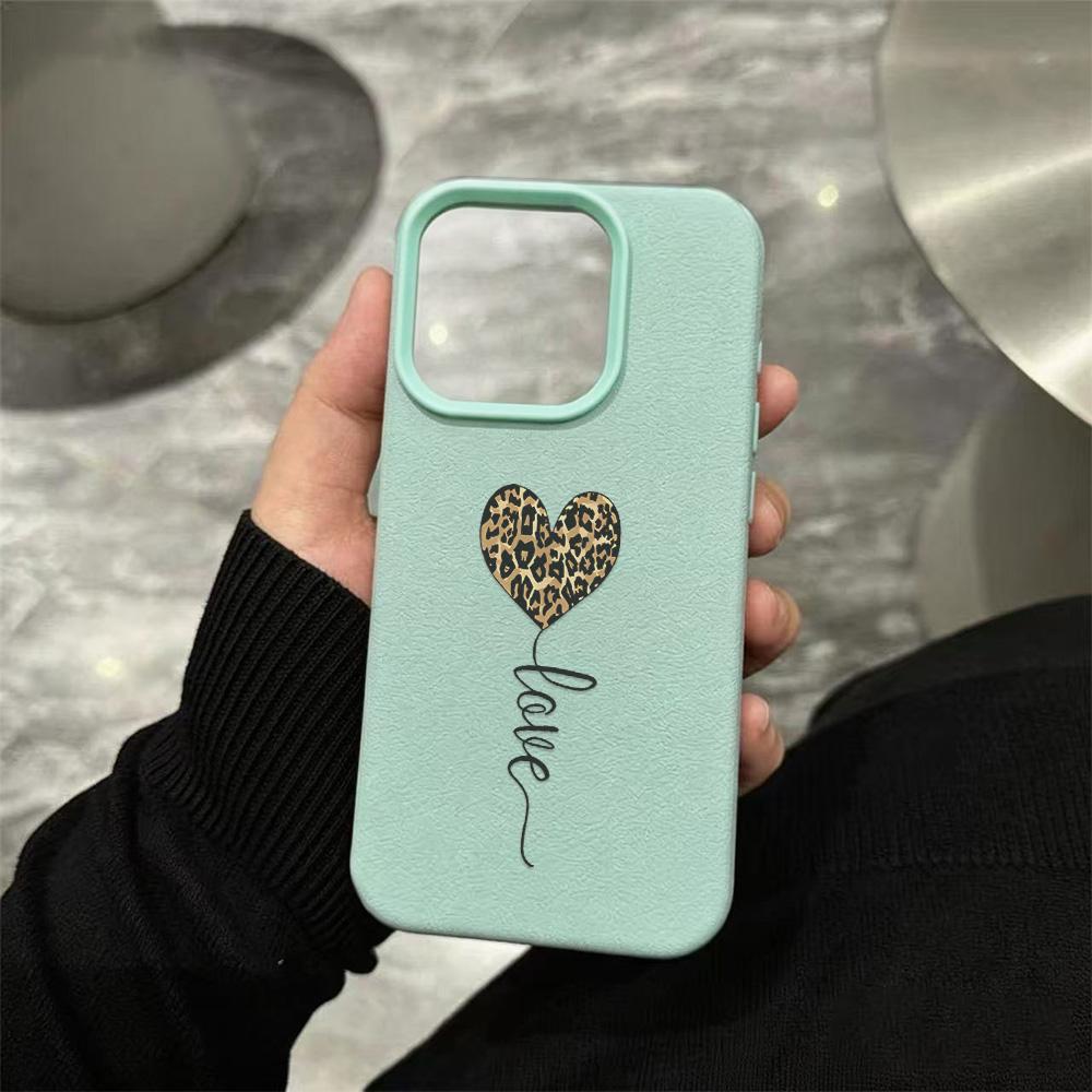 leopard print love Transparent Phone Case for iPhone 17E 16 16e 15 14 13 12 11 Pro Max 14 Plus 17 Air Cute Soft Case Cover