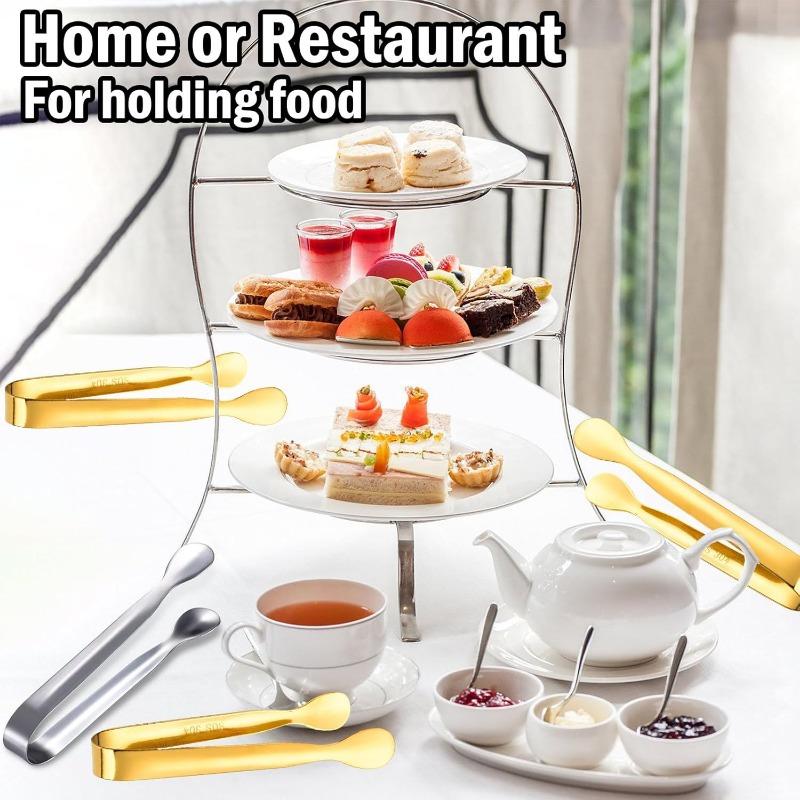 Mini servírovací kleště, 304 nerezová ocel malé kleště na předkrmy, 11cm kleště na led kleště na cukr na předkrmy dezerty kbelík na led, čajový dýchánek, kávový bar