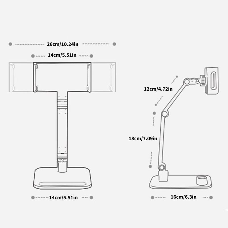 Adjustable Portable Folding Monitor Tablet Stand Arm 360 Degree Rotating Screen Holder Monitor Stand Desktop Assembly