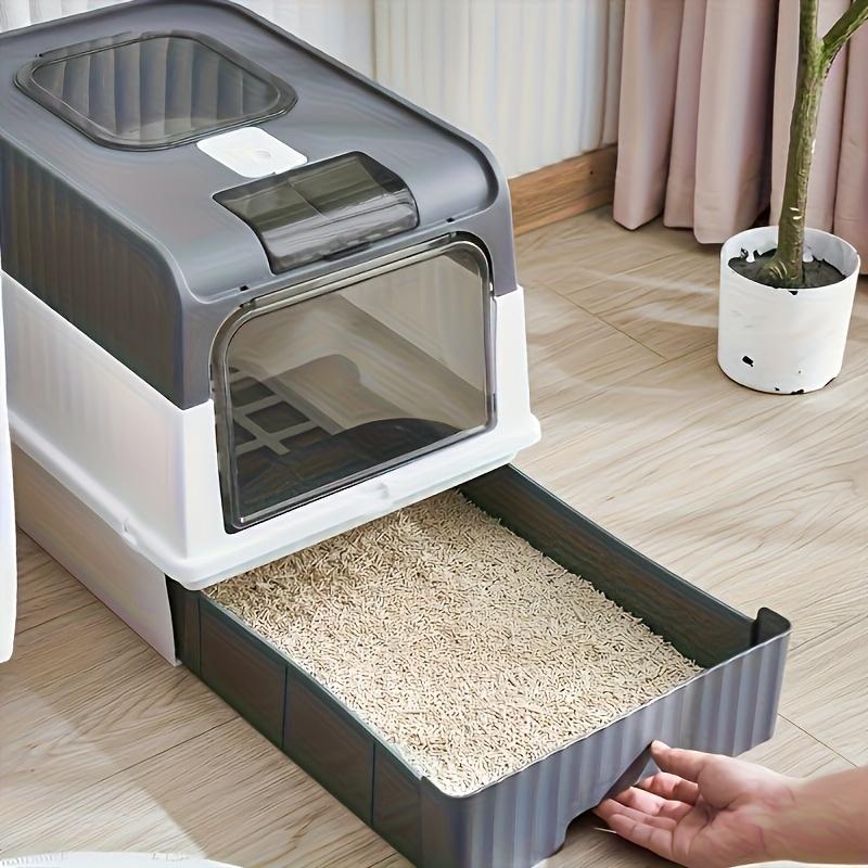 Full Enclosure Detachable Drawer Style Cat Litter Box with Cat Litter Scoop Included