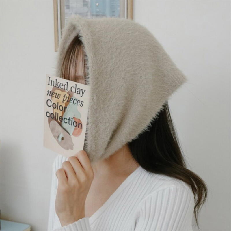 Women s Winter Autumn Fur Triangle Headband Knit Hairband