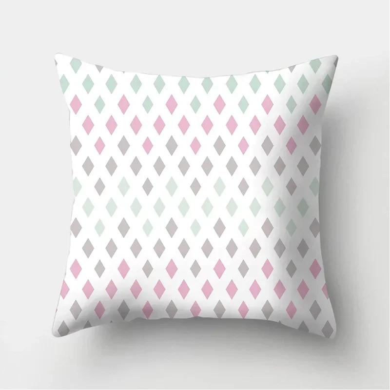 Flower Print Decoration Cushion Cover For Wedding Polyester Throw Pillowcase Stripe Sofa Home Decor Party Diy Pillowcover