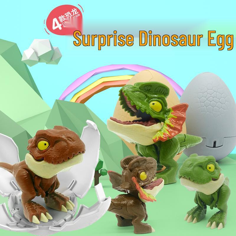 

T-Rex Egg Toy: Poseable Multi-Joint Dinosaur with Surprise Biting Feature