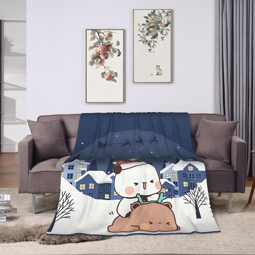 Bubu Dudu Christmas Soft Warm Blanket Child Plush Throw Blanket Funny Outdoor Flannel Bedspread Sofa Bed Cover