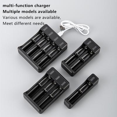 18650/14500 Fast Charger With Type Cable 4.2V Lithium Battery 4 Slot Strong Light Flashlight Intelligent Charger