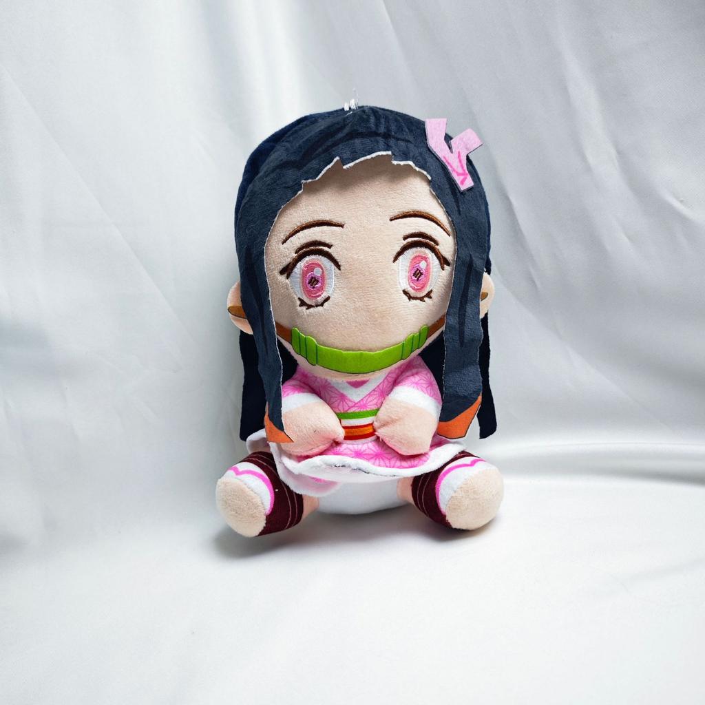 Anime Peripheral Sitting Posture Ghost Extinguishing Blade Figure Plush Toy Butterfly You Bean Charcoal Jiro Doll