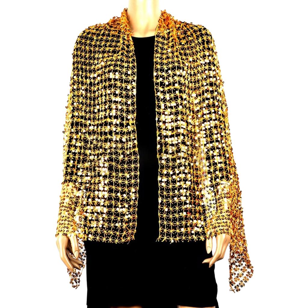 Eleganter Pailletten-Schal für Abendkleid Schimmernde Damenmode Stola 1920er Jahre Stil Schulterwickel für Kleider