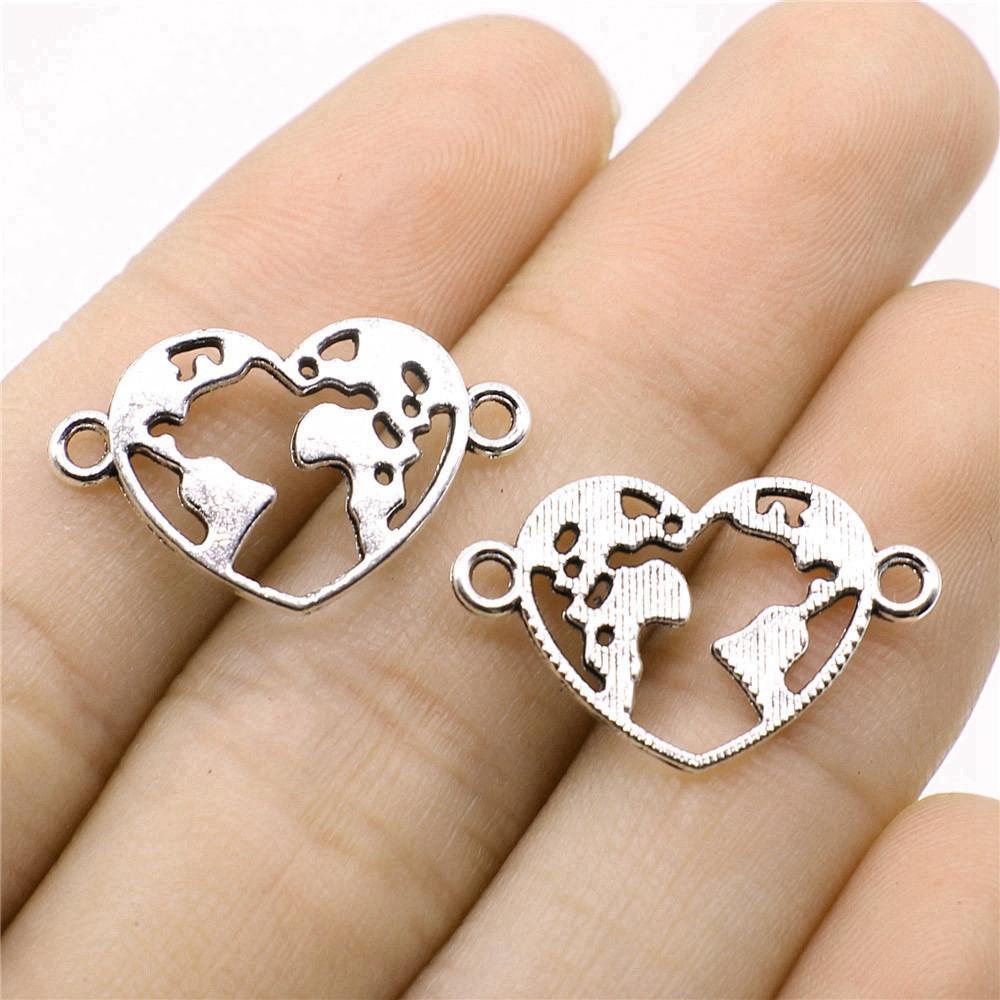 Travel Map Charms Pendant Women Jewelry Massive Bohemian Art Supplies